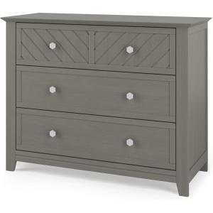 Child Craft Atwood 3 Drawer Dresser for Nursery or Bedroom, Plenty of Storage, Anti-Tip Kit Included to Prevent Tipping, Non-Toxic, Baby Safe Finish (Lunar Gray)