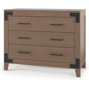 Child Craft Lucas 3 Drawer Dresser for Nursery or Bedroom, Plenty of Storage, Anti-Tip Kit Included to Prevent Tipping, Non-Toxic, Baby Safe Finish (Nutmeg)(Dusty Heather)