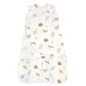 HALO 100% Cotton Sleepsack Swaddle, 3-Way Adjustable Wearable Blanket, TOG 1.5, Baby Blue, Newborn, 0-3 Months(Forest Friends)