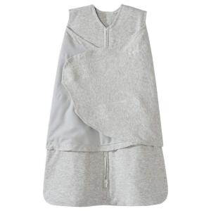HALO 100% Cotton Sleepsack Swaddle, 3-Way Adjustable Wearable Blanket, TOG 1.5, Baby Blue, Newborn, 0-3 Months(Heather Gray)