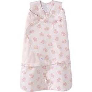 HALO 100% Cotton Sleepsack Swaddle, 3-Way Adjustable Wearable Blanket, TOG 1.5, Baby Blue, Newborn, 0-3 Months(Rose Toss Blush)