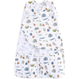 HALO Disney Baby 100% Cotton Sleepsack Swaddle, 3-Way Adjustable Wearable Blanket, TOG 1.5, Winnie Frolic, Newborn, 0-3 Months(Nemo Great Barrier Reef)