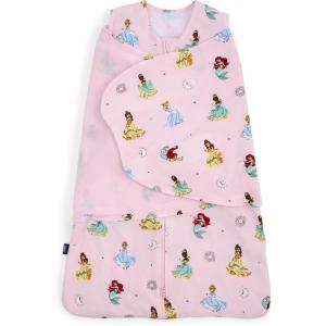 HALO Disney Baby 100% Cotton Sleepsack Swaddle, 3-Way Adjustable Wearable Blanket, TOG 1.5, Winnie Frolic, Newborn, 0-3 Months(Princess)