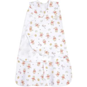 HALO Disney Baby 100% Cotton Sleepsack Swaddle, 3-Way Adjustable Wearable Blanket, TOG 1.5, Winnie Frolic, Newborn, 0-3 Months(Winnie Rainbows)