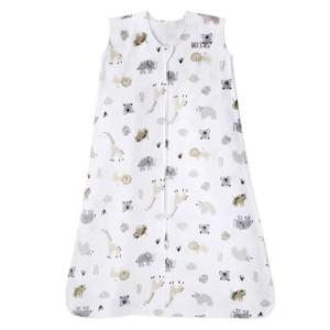 HALO SleepSack, 100% Cotton Wearable Blanket, Swaddle Transition Sleeping Bag, TOG 0.5, Blue Thyme, Large, 12-18 Months(Animal Paint)
