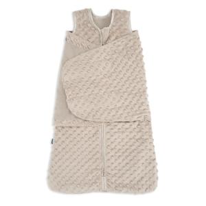 HALO Sleepsack Swaddle, 3-Way Adjustable Swaddle Blanket, TOG 3.0, Velboa Plush Dots, Cream, Newborn, 0-3 Months(Fawn Grey Plushy Dot)