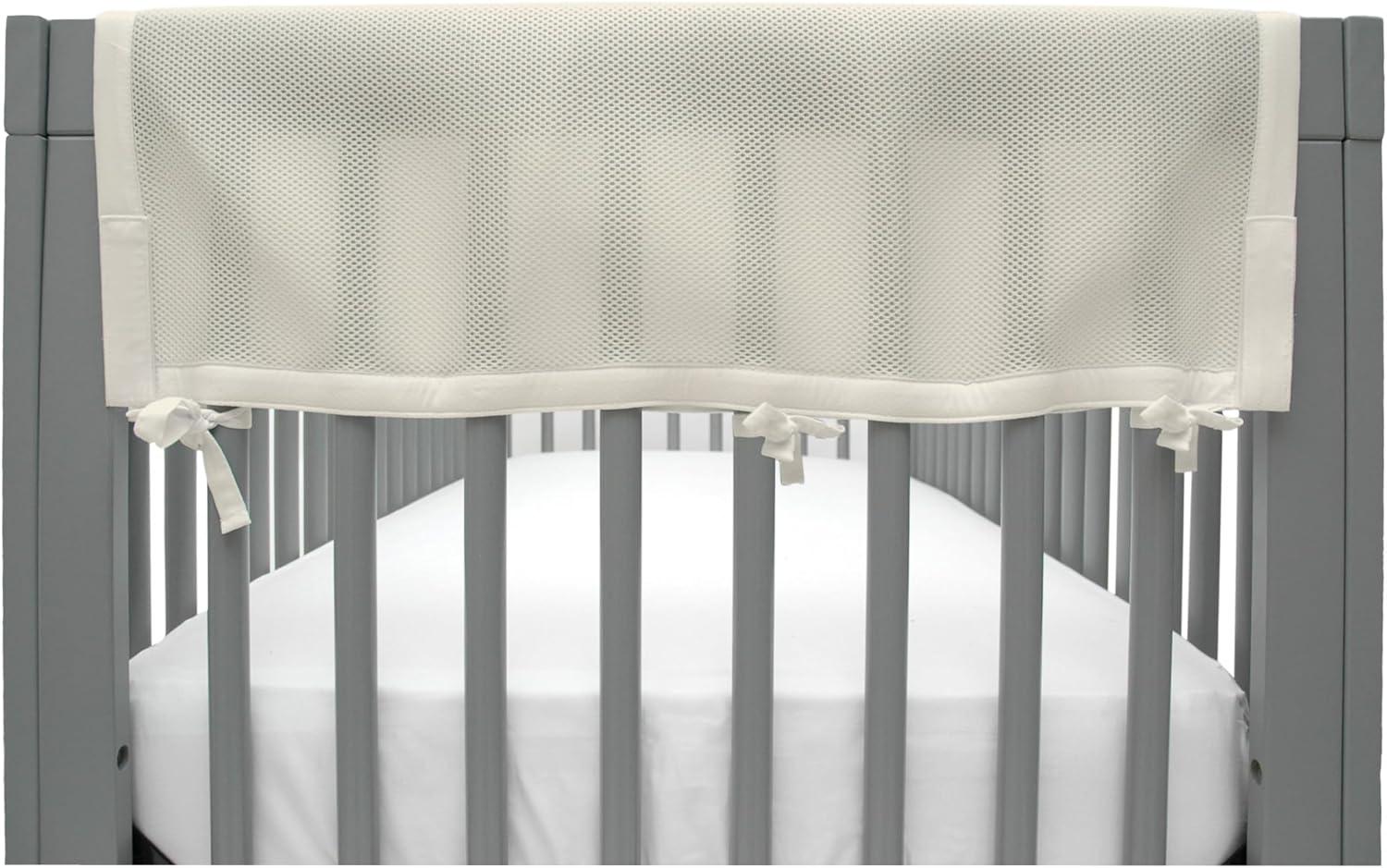 imageBreathableBaby Breathable Mesh RailGuard Teething Cover 51 Long Panel 1 Fits Most FullSize and Does Not Fit Mini Cribs Use with Coordinating Short Panels GrayEcru
