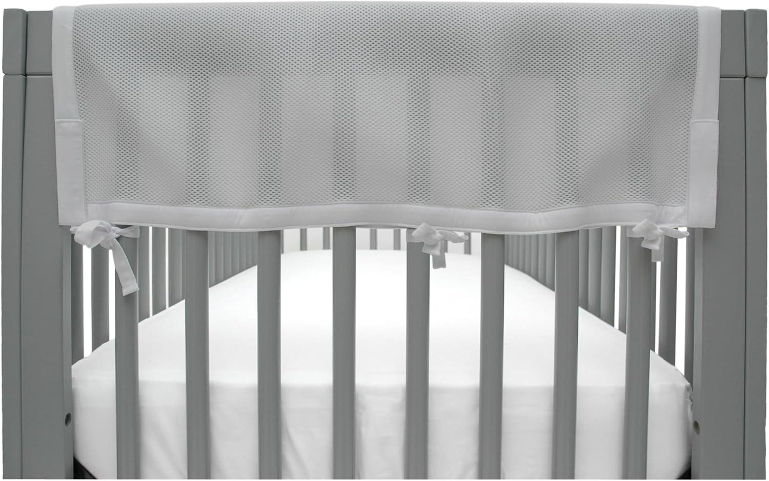 imageBreathableBaby Breathable Mesh RailGuard Teething Cover 51 Long Panel 1 Fits Most FullSize and Does Not Fit Mini Cribs Use with Coordinating Short Panels GrayGrey