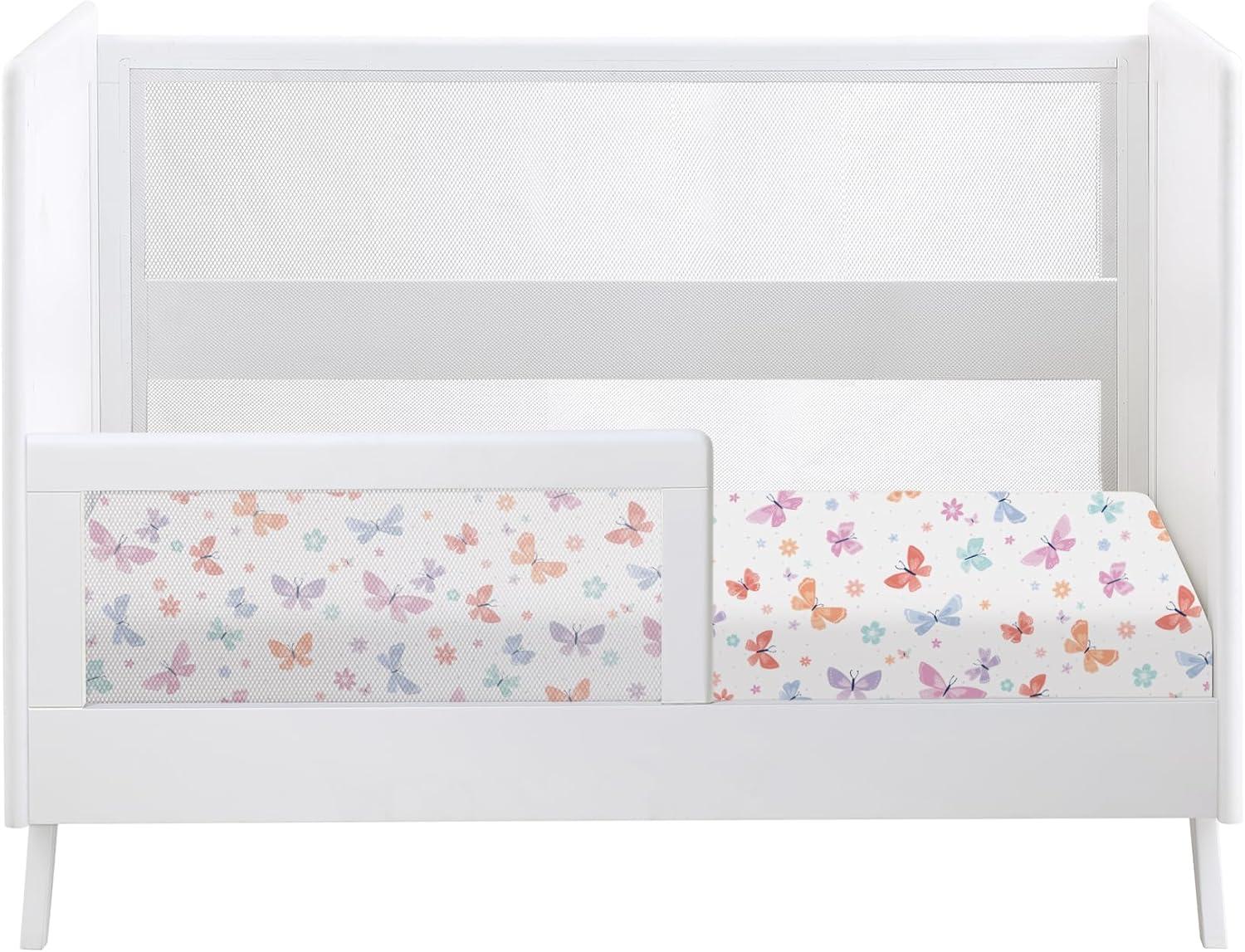 imageBreathableBaby Cotton Percale Fitted Sheet for 52 x 28132 x 71 cm Crib amp Toddler Bed Mattress Safari 2PackFlutter