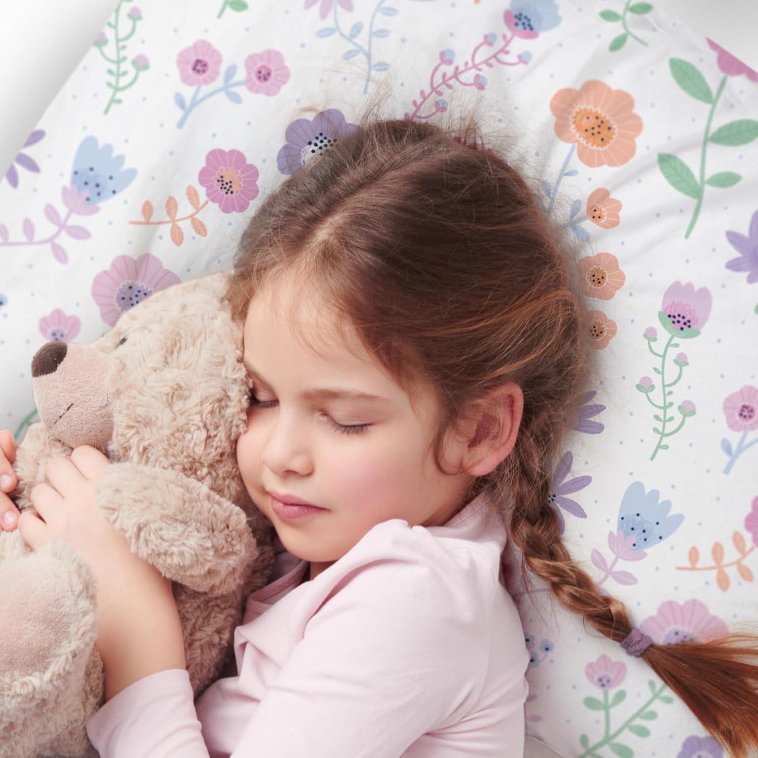 imageBreathableBaby Cotton Percale Pillowcase for 13 x 1833 x 46 cm Toddler Pillow Roar 2PackBlooms