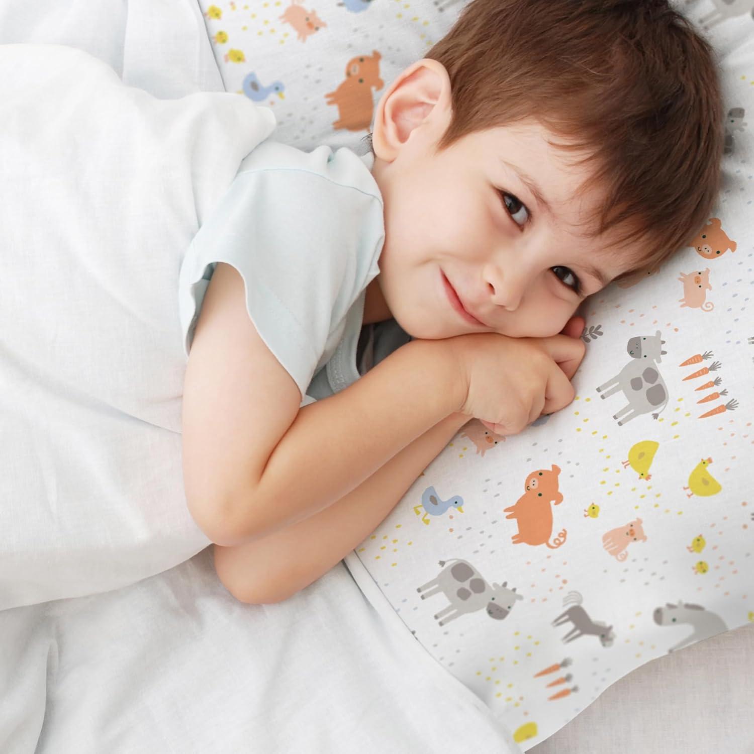 imageBreathableBaby Cotton Percale Pillowcase for 13 x 1833 x 46 cm Toddler Pillow Roar 2PackFarm