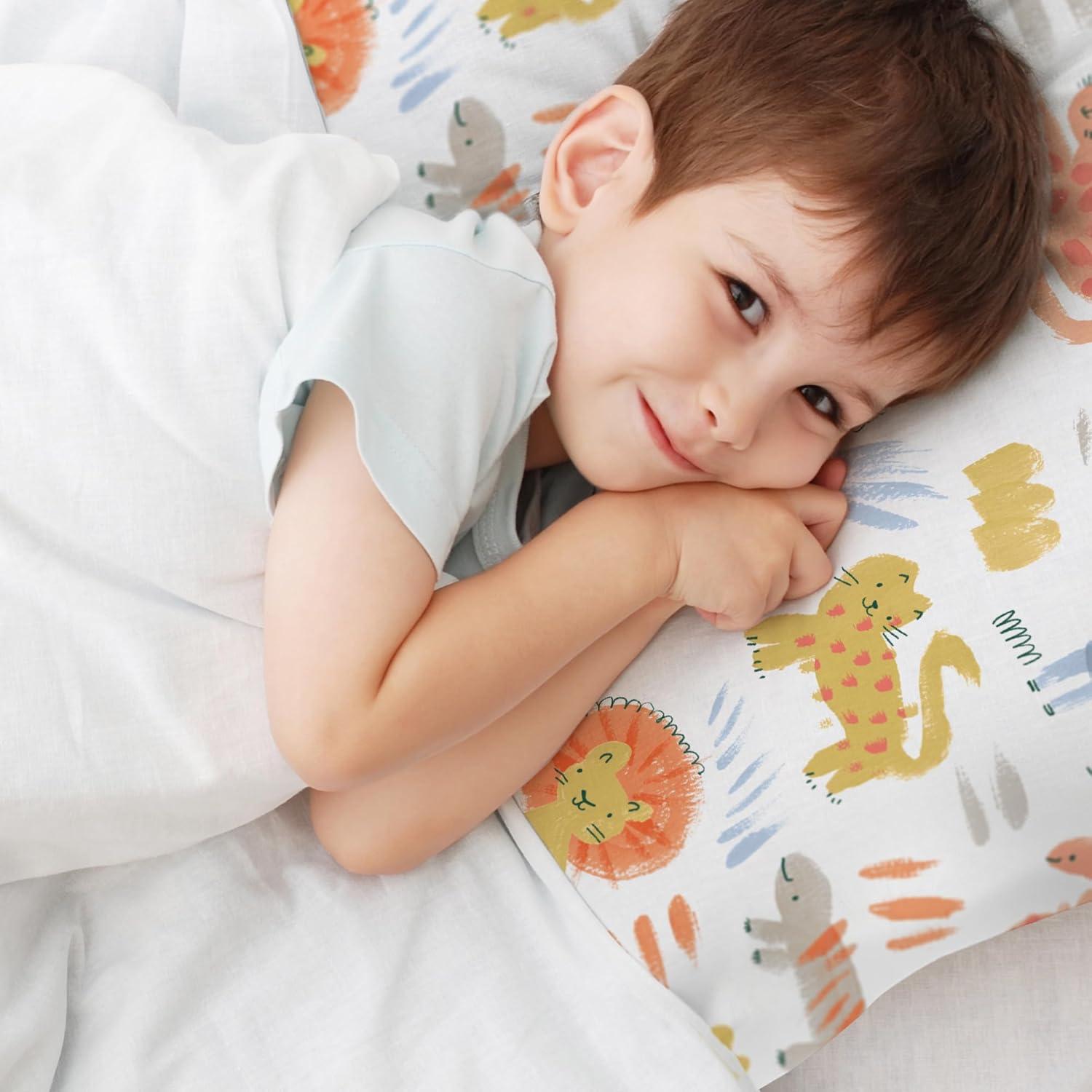 imageBreathableBaby Cotton Percale Pillowcase for 13 x 1833 x 46 cm Toddler Pillow Roar 2PackSafari