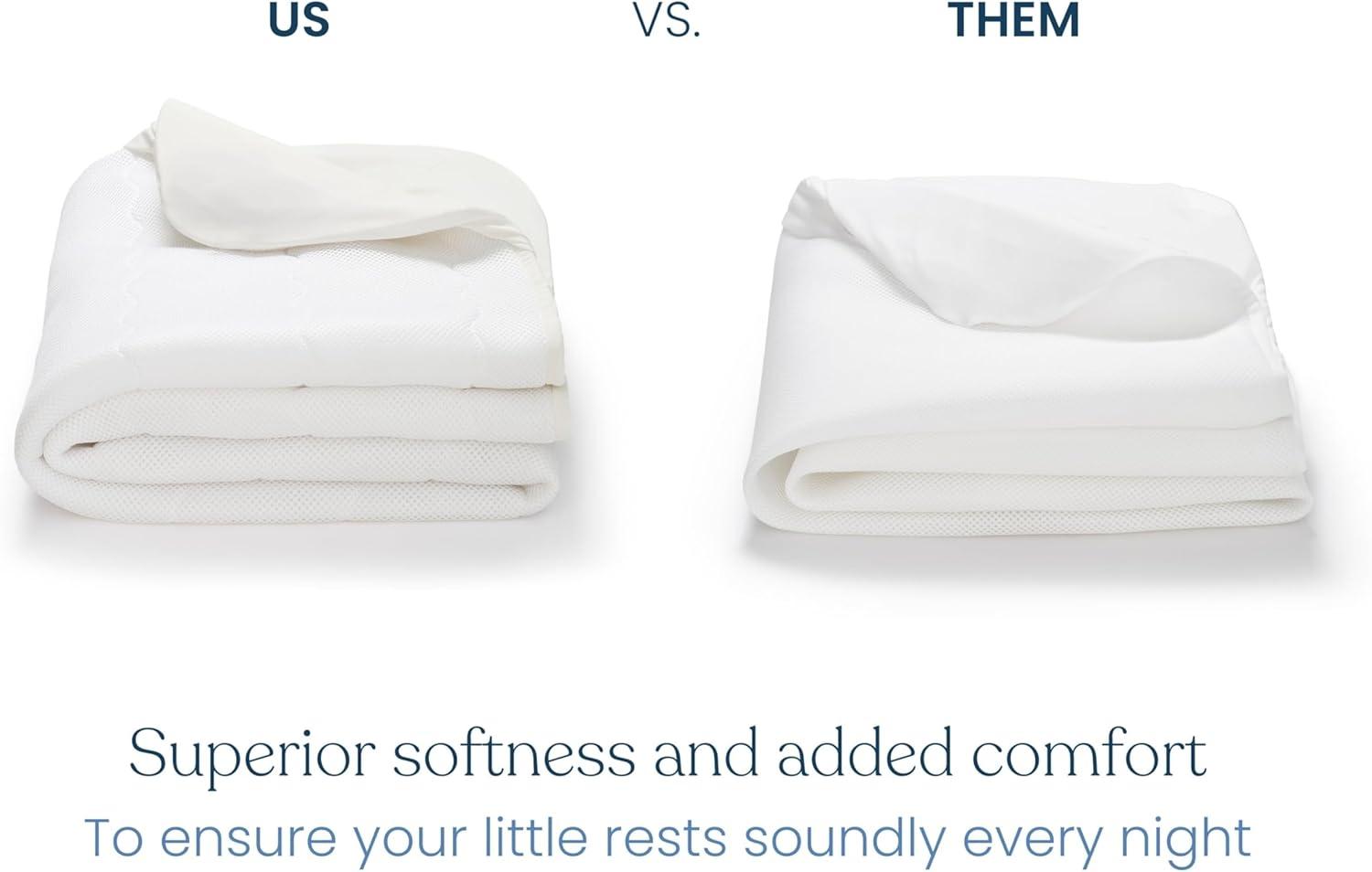 imageHALO Breathable Crib Mattress Cover Quilted Mesh Waterproof Universal Fit for Standard Crib amp Toddler Beds Easy to Change Machine Washable