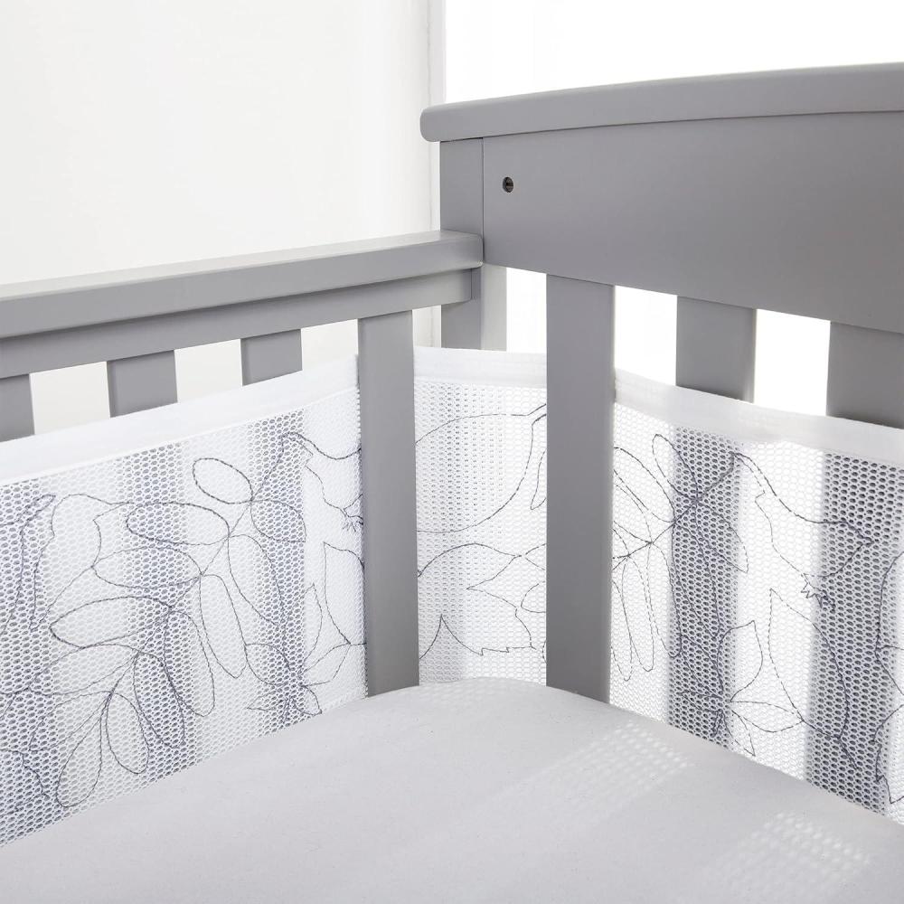 imageBreathableBaby Breathable Mesh Liner for FullSize Cribs Sheer Deluxe 5mm Mesh Clouds Size 4FS Covers 3 or 4 SidesFeathered Friends