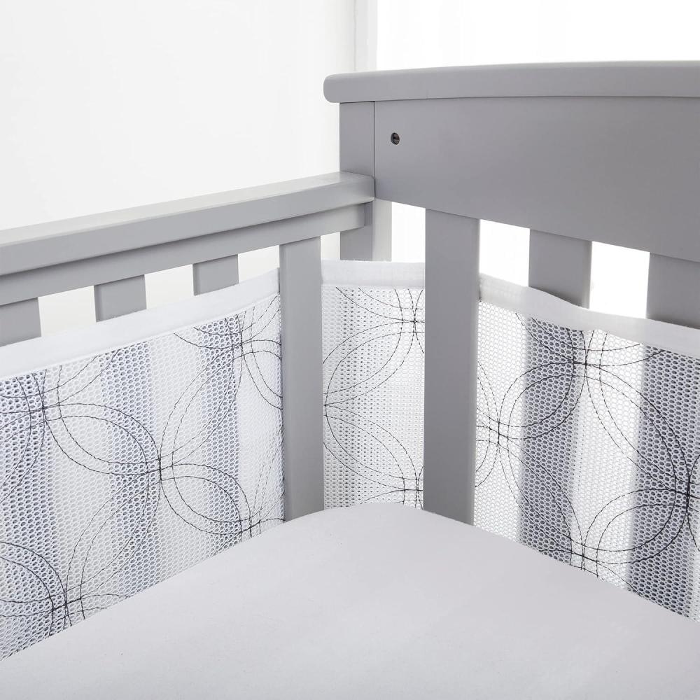 imageBreathableBaby Breathable Mesh Liner for FullSize Cribs Sheer Deluxe 5mm Mesh Clouds Size 4FS Covers 3 or 4 SidesWhite Links