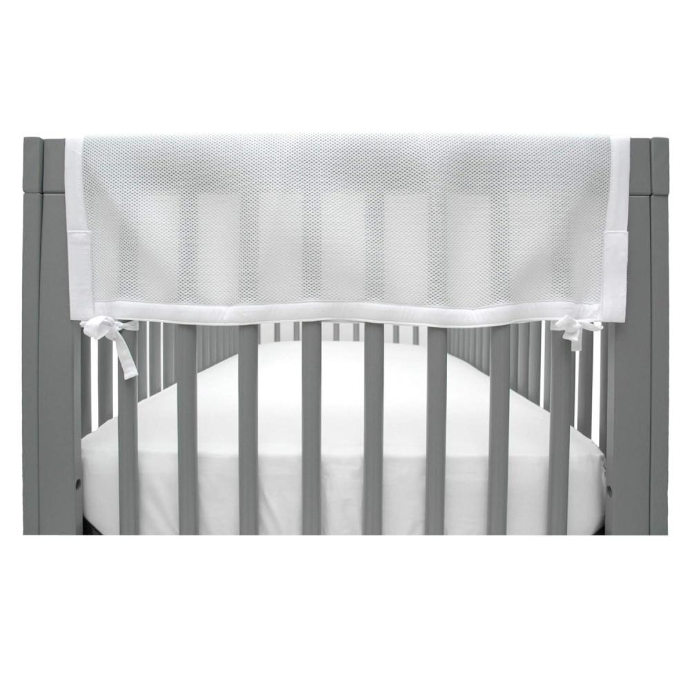 imageBreathableBaby Breathable Mesh RailGuard Teething Cover White 51 Long Panel 1 Fits Most FullSize and Does Not Fit Mini Cribs Use with Coordinating Short Panels for Extra CoverageShort Side