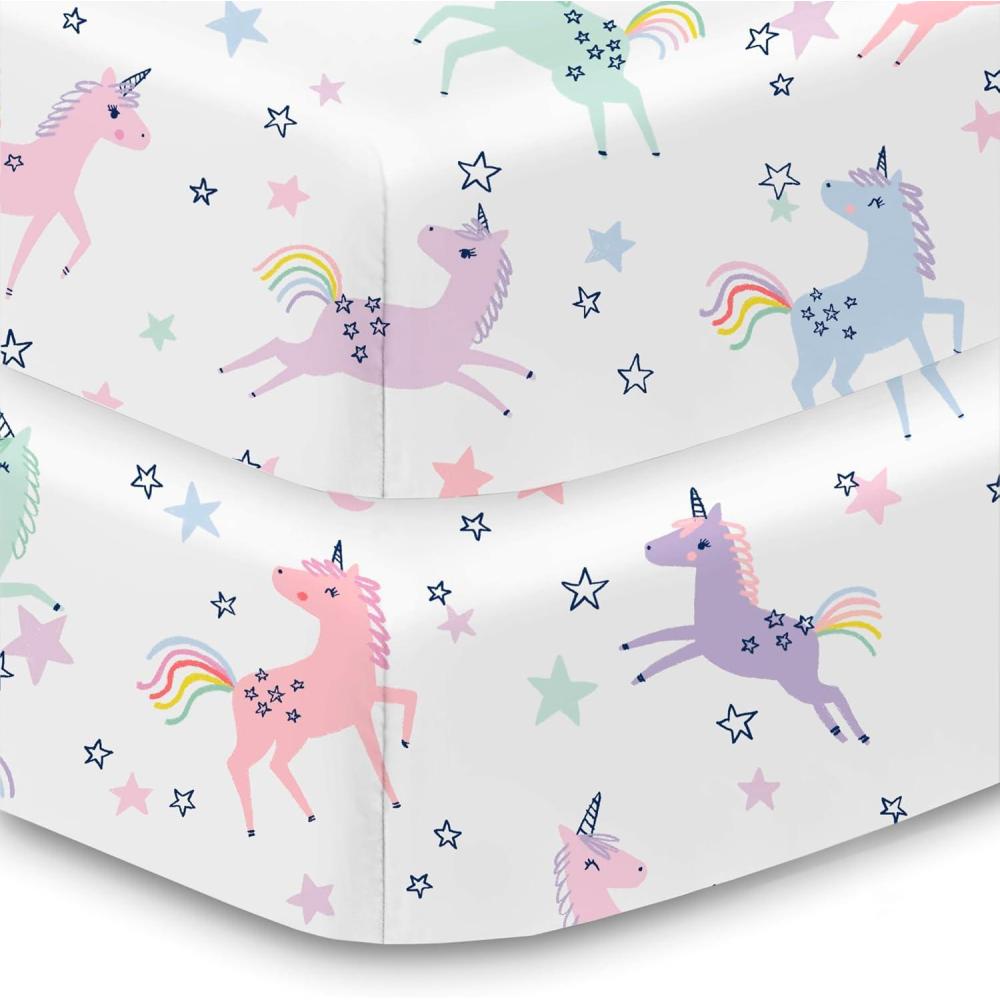 imageBreathableBaby Cotton Percale Fitted Sheet for 52 x 28132 x 71 cm Crib amp Toddler Bed Mattress Safari 2PackPrance