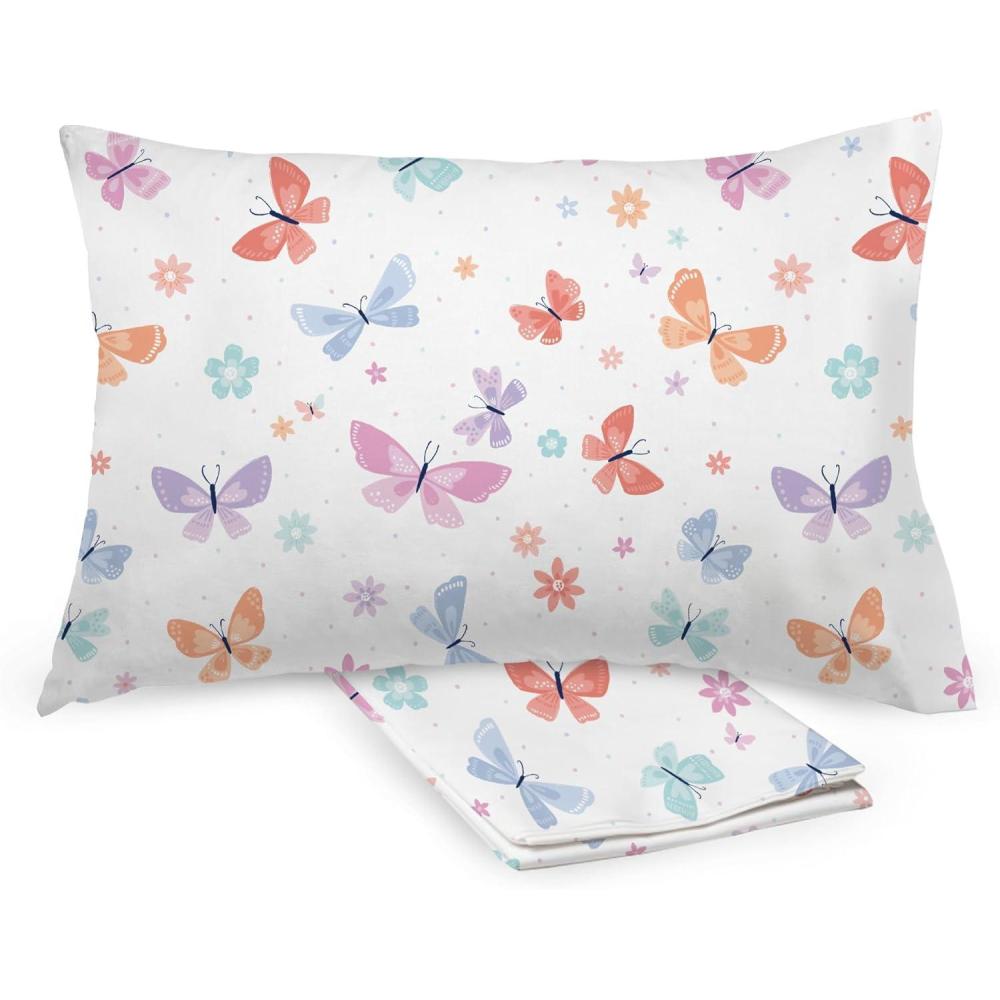 imageBreathableBaby Cotton Percale Pillowcase for 13 x 1833 x 46 cm Toddler Pillow Roar 2PackFlutter