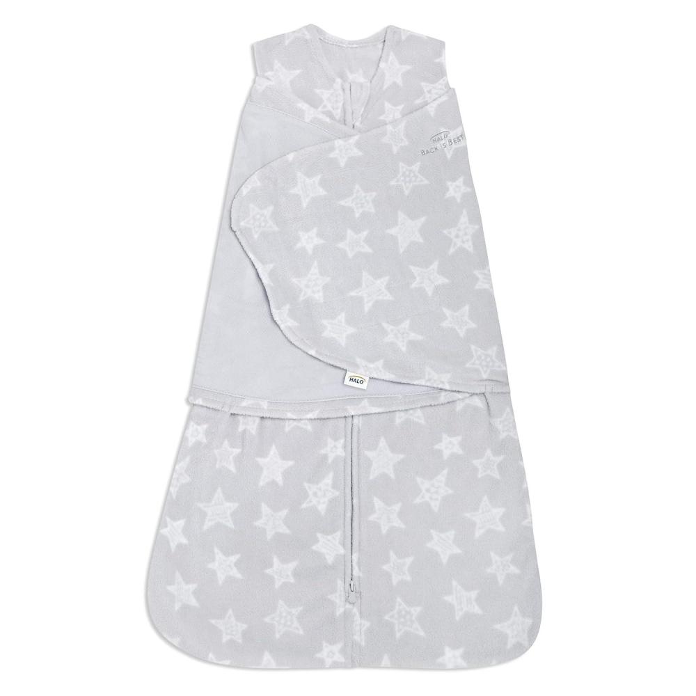 imageHALO MicroFleece Sleepsack Swaddle 3Way Adjustable Swaddle Blanket for Newborn and Infants TOG 30 for Cold Climates Hip Healthy Baby Blue Newborn 03 MonthsGrey Stars