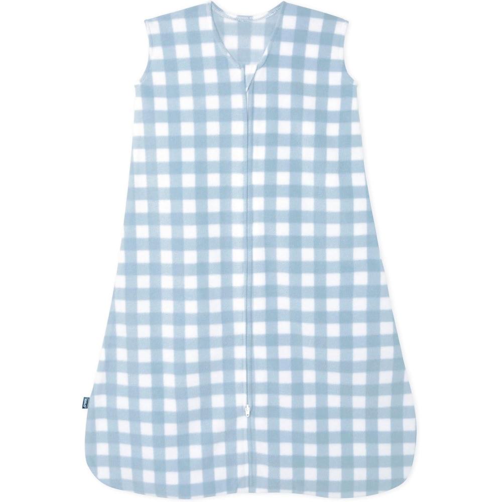 imageHALO MicroFleece Wearable Blanket Swaddle Transition Sleeping Bag TOG 10Gingham Blue