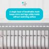 AirflowBaby Breathable Mesh Liner for Full-Size Cribs, 11″H (28cm) Essential 2mm Mesh, White (Size 4FS Covers 3 or 4 Sides)(11 inch (Pack of 1))