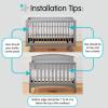AirflowBaby Breathable Mesh Liner for Full-Size Cribs, 9″ H (23cm) Essential 2mm Mesh, White (Size 4FS Covers 3 or 4 Sides)