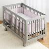 BreathableBaby Breathable Mesh Liner for Full-Size Cribs, Classic 3mm Mesh, Navy (Size 4FS Covers 3 or 4 Sides)(Light Pink)