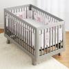 BreathableBaby Breathable Mesh Liner for Full-Size Cribs, Classic 3mm Mesh, Navy (Size 4FS Covers 3 or 4 Sides)(Safari Fun Girl)