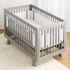 BreathableBaby Breathable Mesh Liner for Full-Size Cribs, Classic 3mm Mesh, Navy (Size 4FS Covers 3 or 4 Sides)(White)
