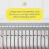BreathableBaby Breathable Mesh Liner for Full-Size Cribs, Classic 3mm Mesh, White (Size 4FS Covers 3 or 4 Sides)(Clover)