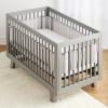 BreathableBaby Breathable Mesh Liner for Full-Size Cribs, Classic 3mm Mesh, White (Size 4FS Covers 3 or 4 Sides)(Gray)