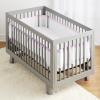 BreathableBaby Breathable Mesh Liner for Full-Size Cribs, Classic 3mm Mesh, White (Size 4FS Covers 3 or 4 Sides)(White with Rose Seersucker)