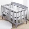 BreathableBaby Breathable Mesh Liner for Full-Size Cribs, Sheer Deluxe 5mm Mesh, Clouds (Size 4FS Covers 3 or 4 Sides)(Elephants)
