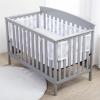 BreathableBaby Breathable Mesh Liner for Full-Size Cribs, Sheer Deluxe 5mm Mesh, Clouds (Size 4FS Covers 3 or 4 Sides)(White Links)