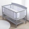 BreathableBaby Breathable Mesh Liner for Full-Size Cribs, Sheer Deluxe 5mm Mesh, Clouds (Size 4FS Covers 3 or 4 Sides)(White Scallops)