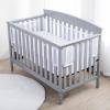 BreathableBaby Breathable Mesh Liner for Full-Size Cribs, Sheer Deluxe 5mm Mesh, Clouds (Size 4FS Covers 3 or 4 Sides)(White Stars)