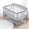BreathableBaby Breathable Mesh Liner for Full-Size Cribs, Sheer Deluxe 5mm Mesh, Clouds (Size 4FS Covers 3 or 4 Sides)(Woodland Leaves)