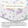 BreathableBaby Cotton Percale Fitted Sheet, for 52″ x 28″/132 x 71 cm Crib & Toddler Bed Mattress, Safari (2-Pack)(Bunnies)