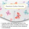BreathableBaby Cotton Percale Fitted Sheet, for 52″ x 28″/132 x 71 cm Crib & Toddler Bed Mattress, Safari (2-Pack)(Flutter)