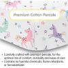 BreathableBaby Cotton Percale Fitted Sheet, for 52″ x 28″/132 x 71 cm Crib & Toddler Bed Mattress, Safari (2-Pack)(Prance)