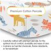 BreathableBaby Cotton Percale Fitted Sheet, for 52″ x 28″/132 x 71 cm Crib & Toddler Bed Mattress, Safari (2-Pack)(Safari)