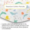 BreathableBaby Cotton Percale Fitted Sheet, for 52″ x 28″/132 x 71 cm Crib & Toddler Bed Mattress, Safari (2-Pack)(Sea Life)