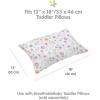 BreathableBaby Cotton Percale Pillowcase, for 13″ x 18″/33 x 46 cm Toddler Pillow, Roar (2-Pack)(Blooms)