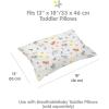 BreathableBaby Cotton Percale Pillowcase, for 13″ x 18″/33 x 46 cm Toddler Pillow, Roar (2-Pack)(Farm)