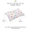BreathableBaby Cotton Percale Pillowcase, for 13″ x 18″/33 x 46 cm Toddler Pillow, Roar (2-Pack)(Flutter)