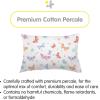 BreathableBaby Cotton Percale Pillowcase, for 13″ x 18″/33 x 46 cm Toddler Pillow, Roar (2-Pack)(Flutter)
