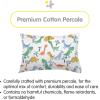 BreathableBaby Cotton Percale Pillowcase, for 13″ x 18″/33 x 46 cm Toddler Pillow, Roar (2-Pack)(Roar)
