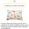 BreathableBaby Cotton Percale Pillowcase, for 13″ x 18″/33 x 46 cm Toddler Pillow, Roar (2-Pack)(Safari)
