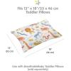 BreathableBaby Cotton Percale Pillowcase, for 13″ x 18″/33 x 46 cm Toddler Pillow, Roar (2-Pack)(Safari)