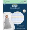 HALO Micro-Fleece Wearable Blanket, Swaddle Transition Sleeping Bag, TOG 1.0(Multi Stripe Blue)